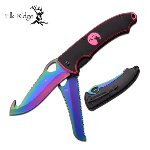 Elk Ridge Stainless Guthook and Saw Blades with Thumb Slots ER546RB