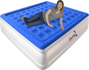 EnerPlex King Air Mattress with Built-in Pump - 18 Inch Double Height Inflatable Mattress for Camping, Home & Portable Travel - Durable Blow Up Bed with Dual Pump - Easy to Inflate/Quick Set Up﻿
