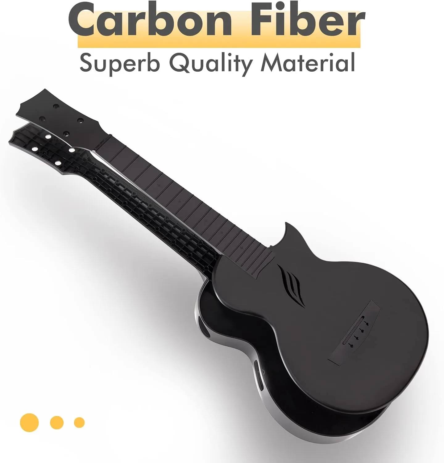 Enya Concert Ukulele Nova U 23’’ Carbon Fiber Travel Ukulele with Beginner Kit includes online lessons, case, strap, capo and strings (Black)