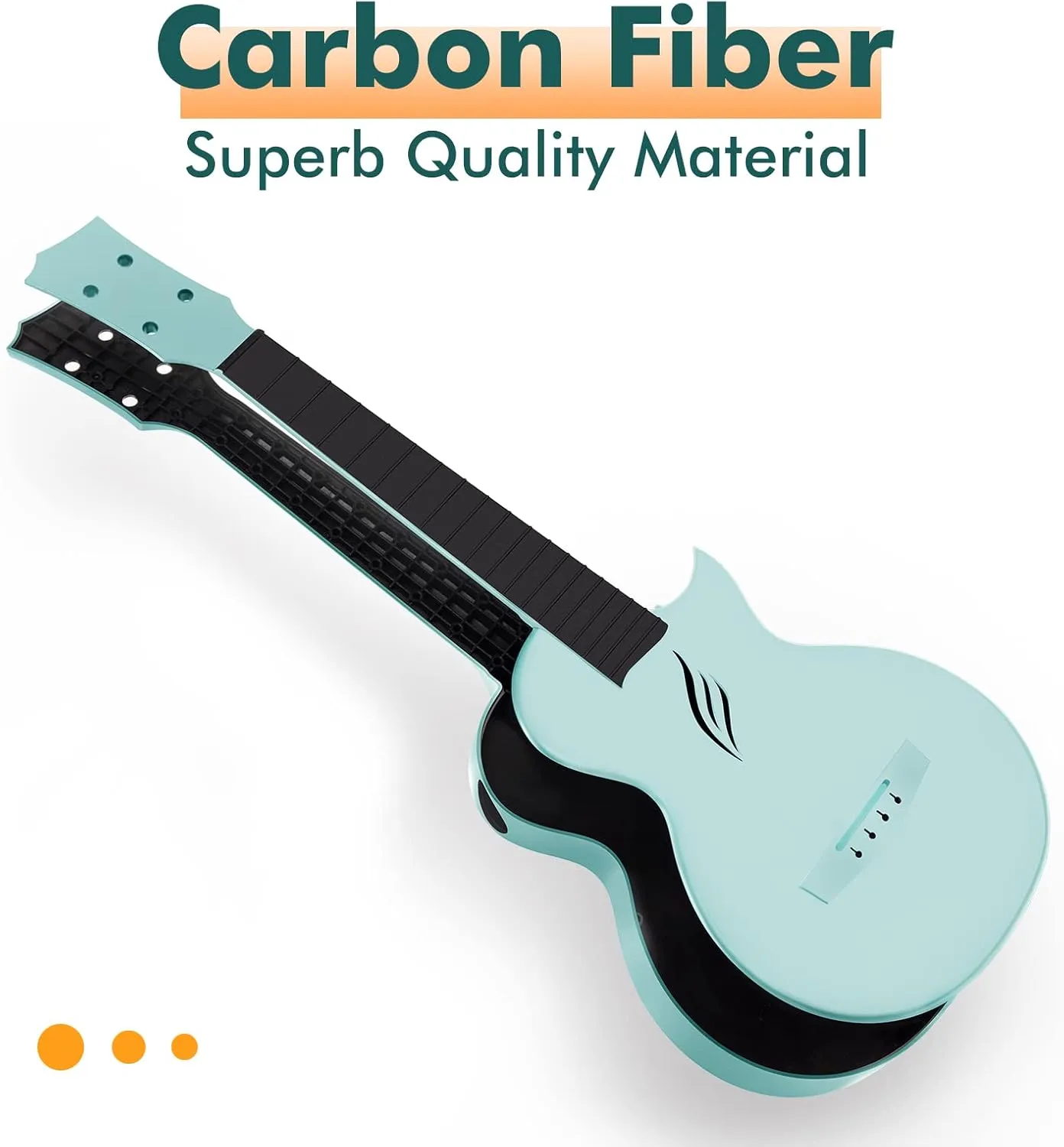 Enya Concert Ukulele Nova U 23’’ Carbon Fiber Travel Ukulele with Beginner Kit includes online lessons, case, strap, capo and strings (Blue)