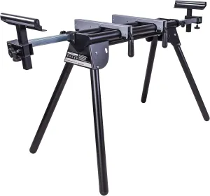Evolution Power Tools EVOMS1 Miter Saw Stand Compact & Folding, Universal Fits Most Brands, Quick Release Mounting Brackets, Rollers, End Stops for Repeat Cutting , Black