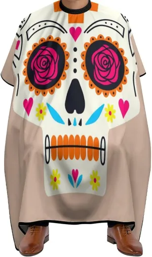 Extra Large Hair Styling Cape - Sugar Skulls Art Salon Cape Apron Hair-Cutting Gown for Styling Hair Cut Hairdresser