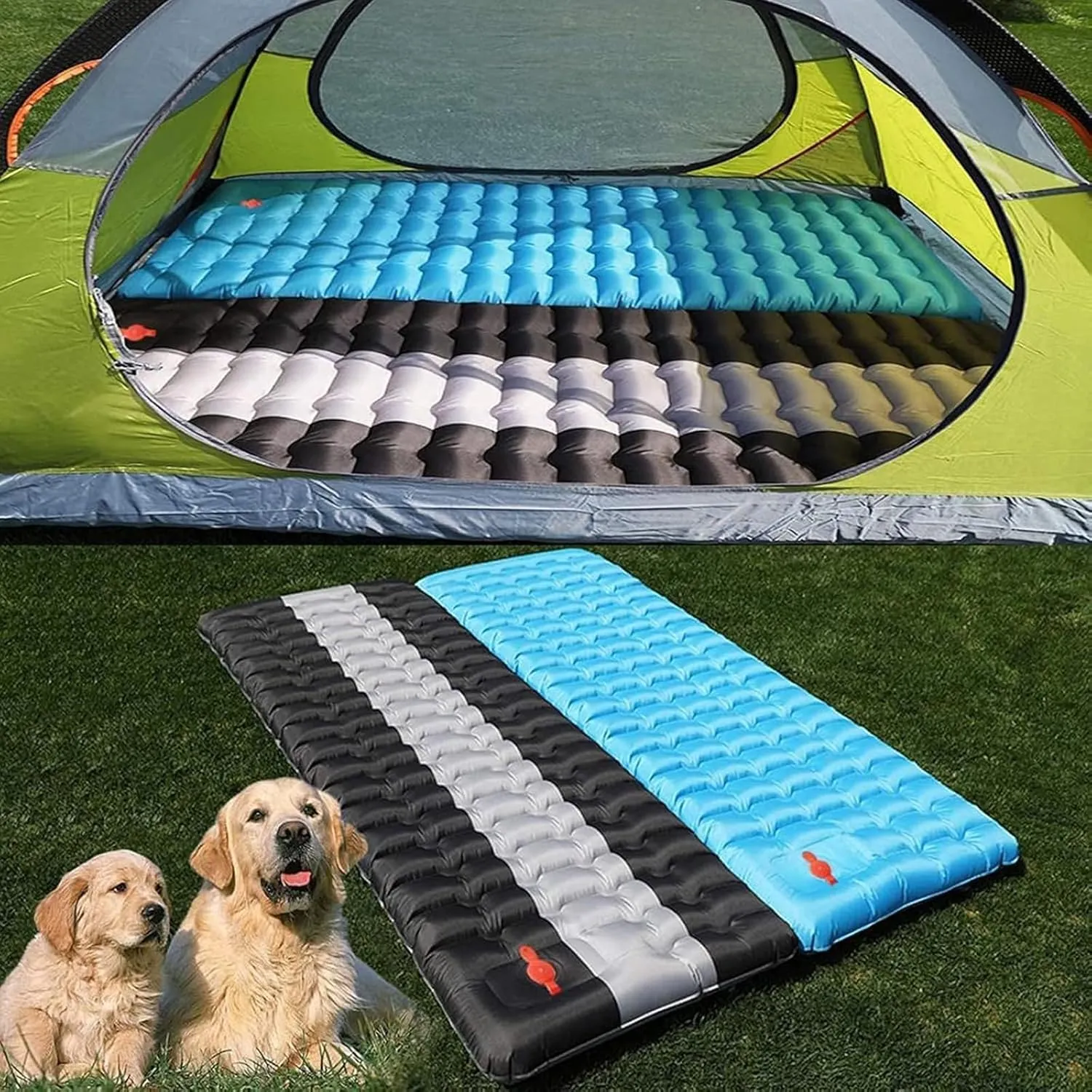 Extra-Thick Inflatable Sleeping Pad with Built-in Pump, The Most Comfortable Camping Mattress, Suitable for Backpacking, Car Travel and Hiking, Compact and Lightweight