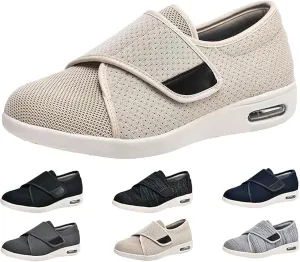 Extra Wide Walking Sneakers, Lightweight Elderly Shoes, Orthopedic Comfy Casual Slippers, with Adjustable Closure Strap, Ideal for Diabetes, Plantar Fasciitis and Swollen Feet