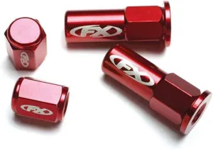 Factory Effex (12-36722) Red Universal Valve Cap/Rim Lock Kit
