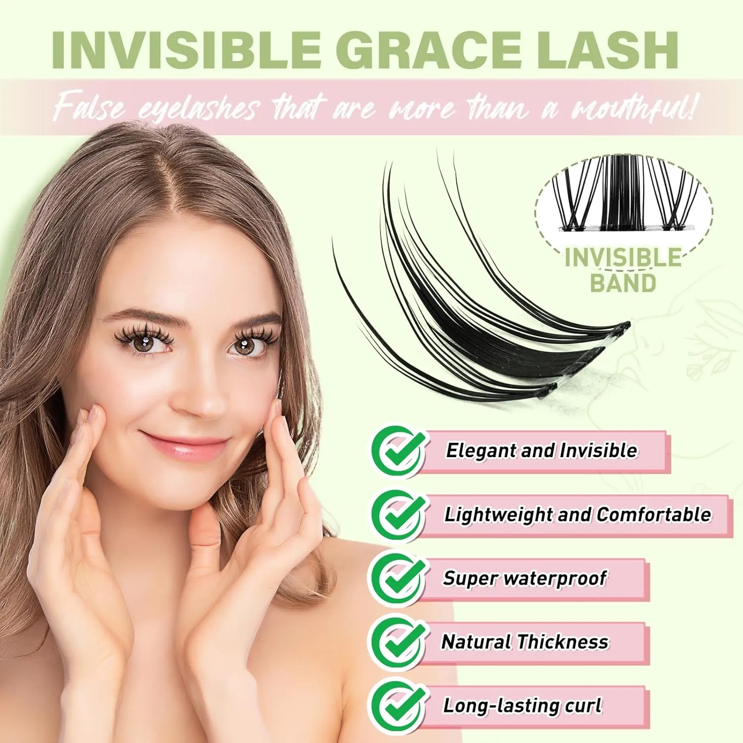 Fairy Lash Clusters Kit Manga Lash Extension Kit D Curl KEYYOU 144Pcs Eyelash Extension Kit Wispy Natural Invisible Band Lash Kit with Waterproof DIY Lash Extension Kit at Home(Fairy-D-8-18MIX)