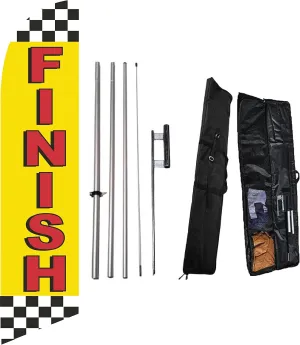 Feather Flag Eye Catching Banner Sign for Business Advertisement Complete Set with Fiberglass Pole Kit Ground Spike and Travel bag (Finish)