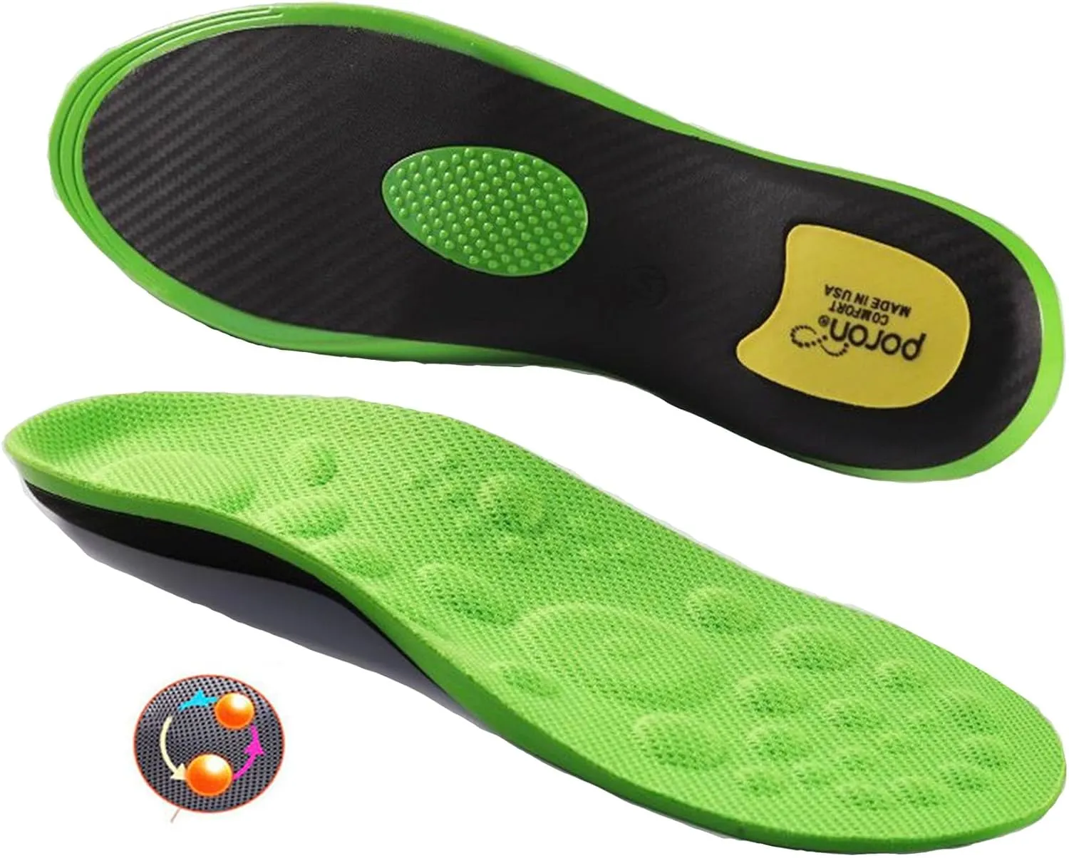 Feet Recovery System for Feet Pain and Fatigue Orthotic Insoles Magnetic Therapy Acupoint Massage Arch Support Gel Insoles 3D-Xpain™-Poron Plantar Fasciitis Metatarsalgia Orthopedic Insoles