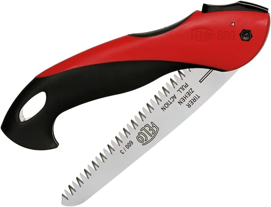 Felco Folding Saw (F 600) - Classic Tree Pruning Saw with Pull-Stroke Action, Red