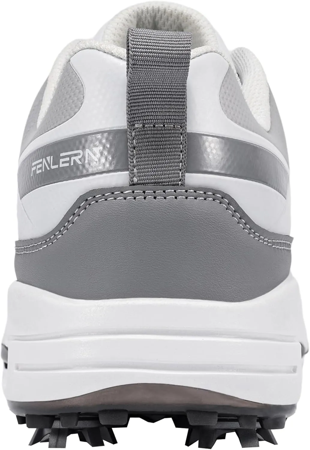 FENLERN Golf Shoes Men, Spiked, Waterproof Leather Upper, Cushioning F006