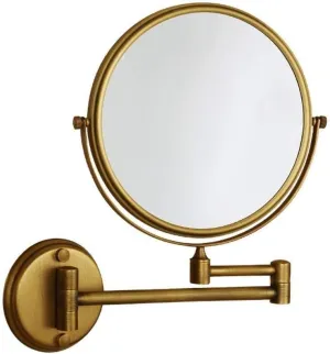 FIDEMM Vanity Mirror Copper Beauty Mirror 8 Inch Makeup Mirror Wall Mounted Telescopic Double 3 Times Magnifying Glass Mirror