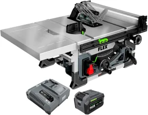 FLEX 24V Brushless Cordless 8-1/4-Inch Table Saw Kit with 6.0Ah Stacked Lithium Battery and 280W Rapid Charger - FX7211-1H