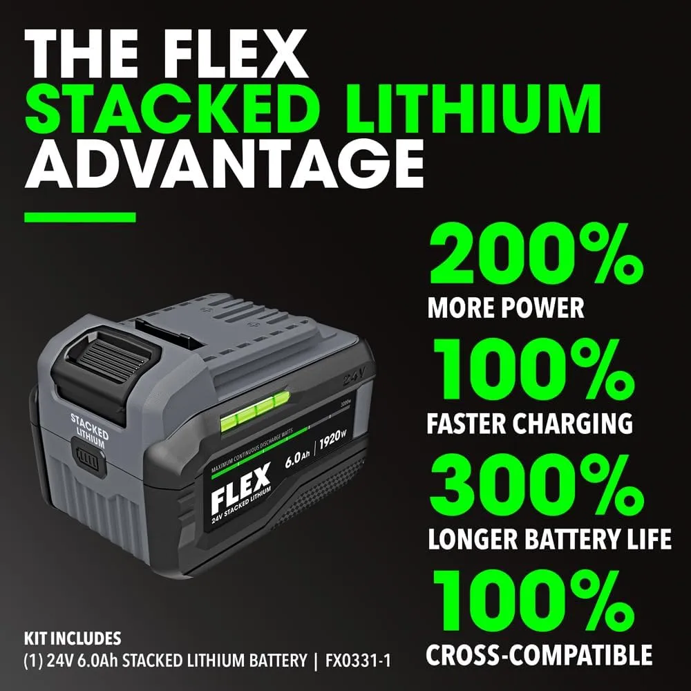 FLEX 24V Brushless Cordless 8-1/4-Inch Table Saw Kit with 6.0Ah Stacked Lithium Battery and 280W Rapid Charger - FX7211-1H