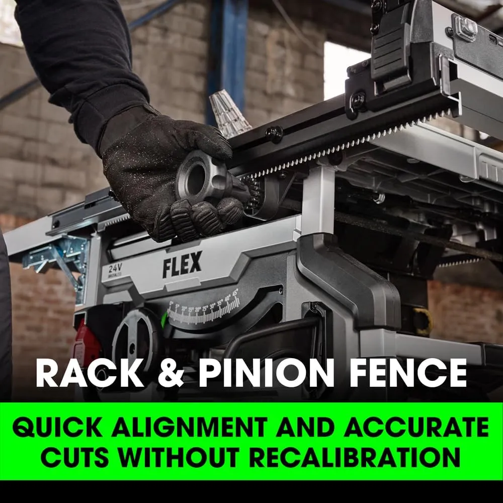 FLEX 24V Brushless Cordless 8-1/4-Inch Table Saw Kit with 6.0Ah Stacked Lithium Battery and 280W Rapid Charger - FX7211-1H