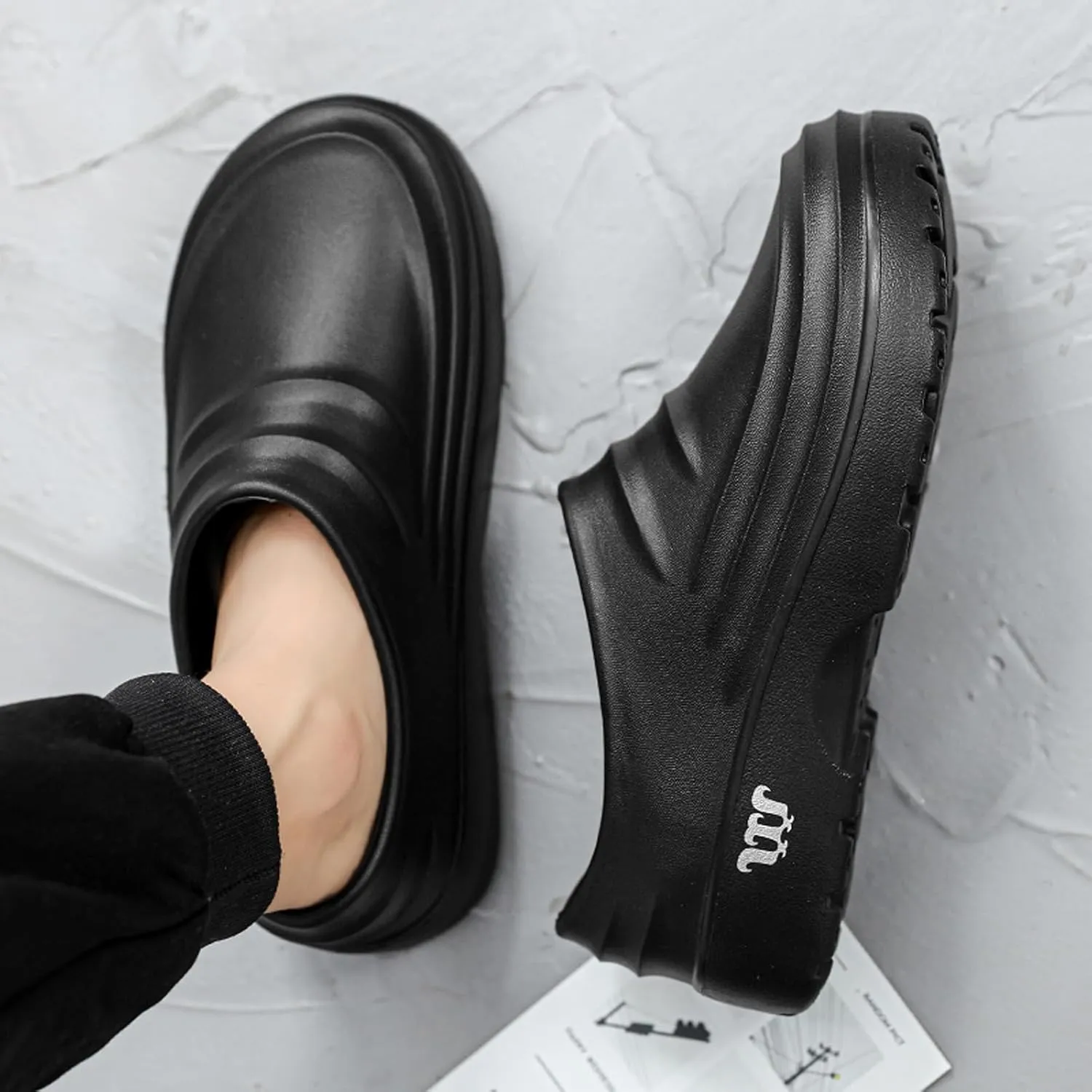 FLIOZY Chef Shoes Men's Professional Non Slip Waterproof Work Shoes Women's Nursing Shoes Garden Shoes for Hospital Garden Kitchen Unisex