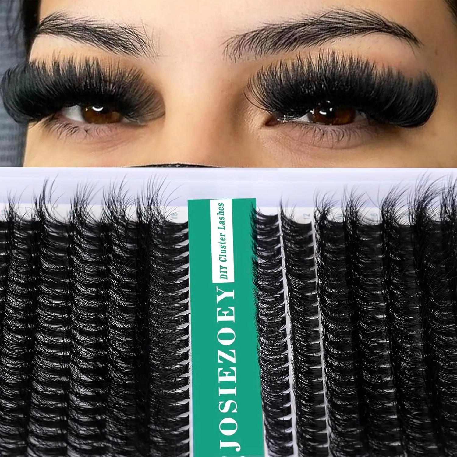 Fluffy Lash Clusters Kit 60D 80D DIY Lash Extension Kit with 10-18MM Thick Individual Lashes Cluster Lash Bond and Seal Remover Tweezers for Eyelash Extension at Home(Kit-60D 80D-280Pcs)