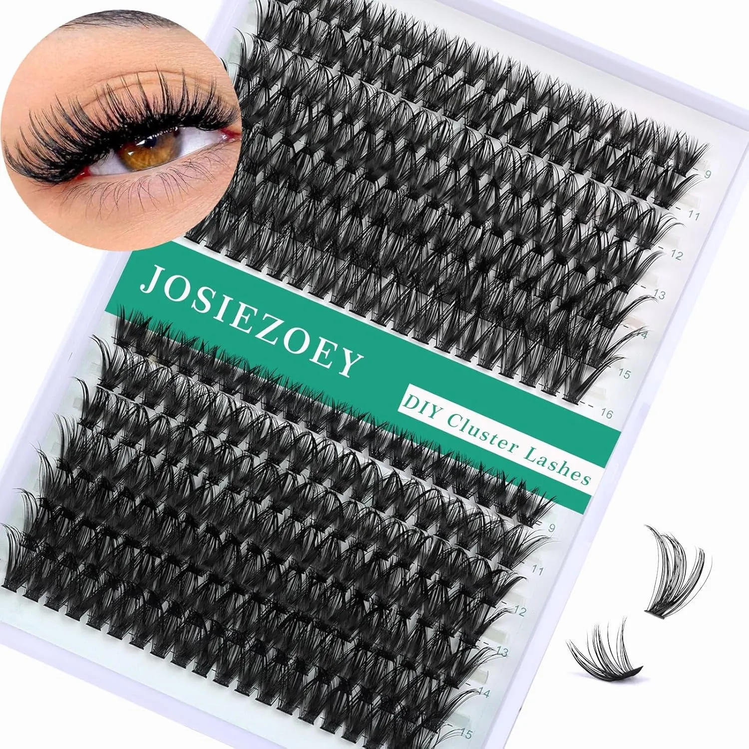Fluffy Lash Clusters Kit 60D 80D DIY Lash Extension Kit with 10-18MM Thick Individual Lashes Cluster Lash Bond and Seal Remover Tweezers for Eyelash Extension at Home(Kit-60D 80D-280Pcs)