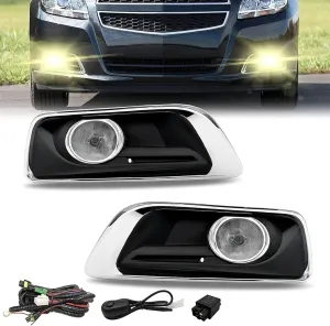 Fog Lights Compatible With 2013 2014 2015 Malibu Fog Lamps Assembly with Wiring Harness Kit and Switch Clear Lens 1 Pair of Fog Lights Left and Right Side