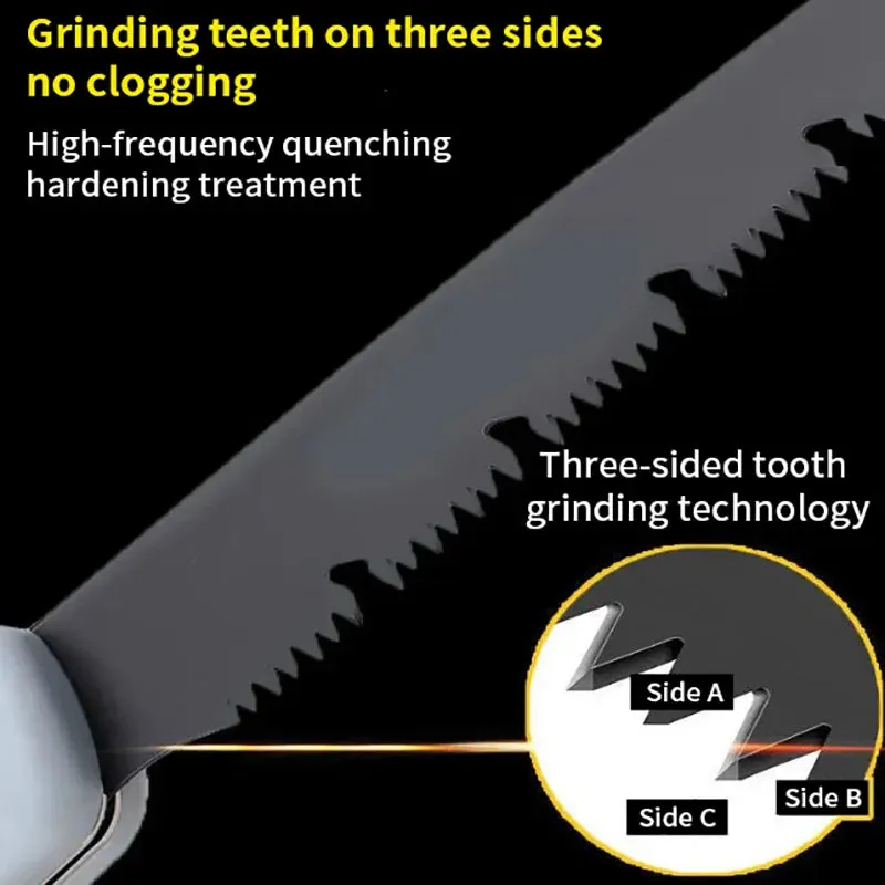 Folding Hand Saw Steel Blade Soft Rubber Handle Sharp Household Cutting Tool Garden Pruning Woodworking Fast Sawing Hand Small