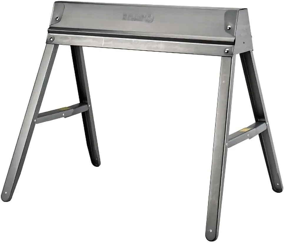 Folding Steel Sawhorse: Sturdy Space Saving Design, One Saw Horse, 1000 Pound Capacity, 29" High x 31" Long