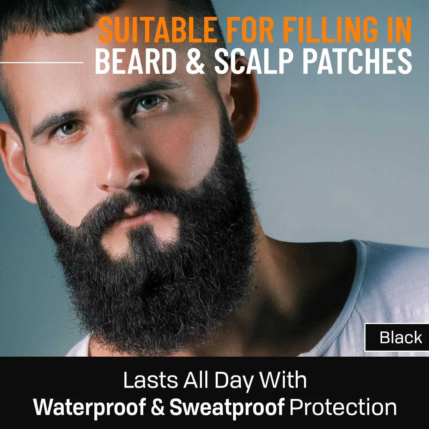 FOLLICLE BOOSTER Beard Pen Filler Styling Kit for Men - 3-in-1 Filling Set with 4-Tip Fork, Normal Pencil, and Brush - Waterproof, Sweatproof & All-Day Hold - Black