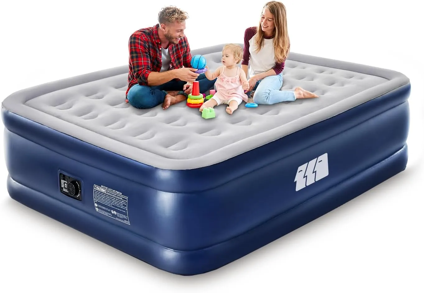 Full Air Mattress with Built in Pump,18" Raised Blow up Air Bed,3 Mins Quick Self-Inflation/Deflation,600lbs Max, Strong Support,Foldable Inflatable Mattress for Camping/Home/Guests/Travel