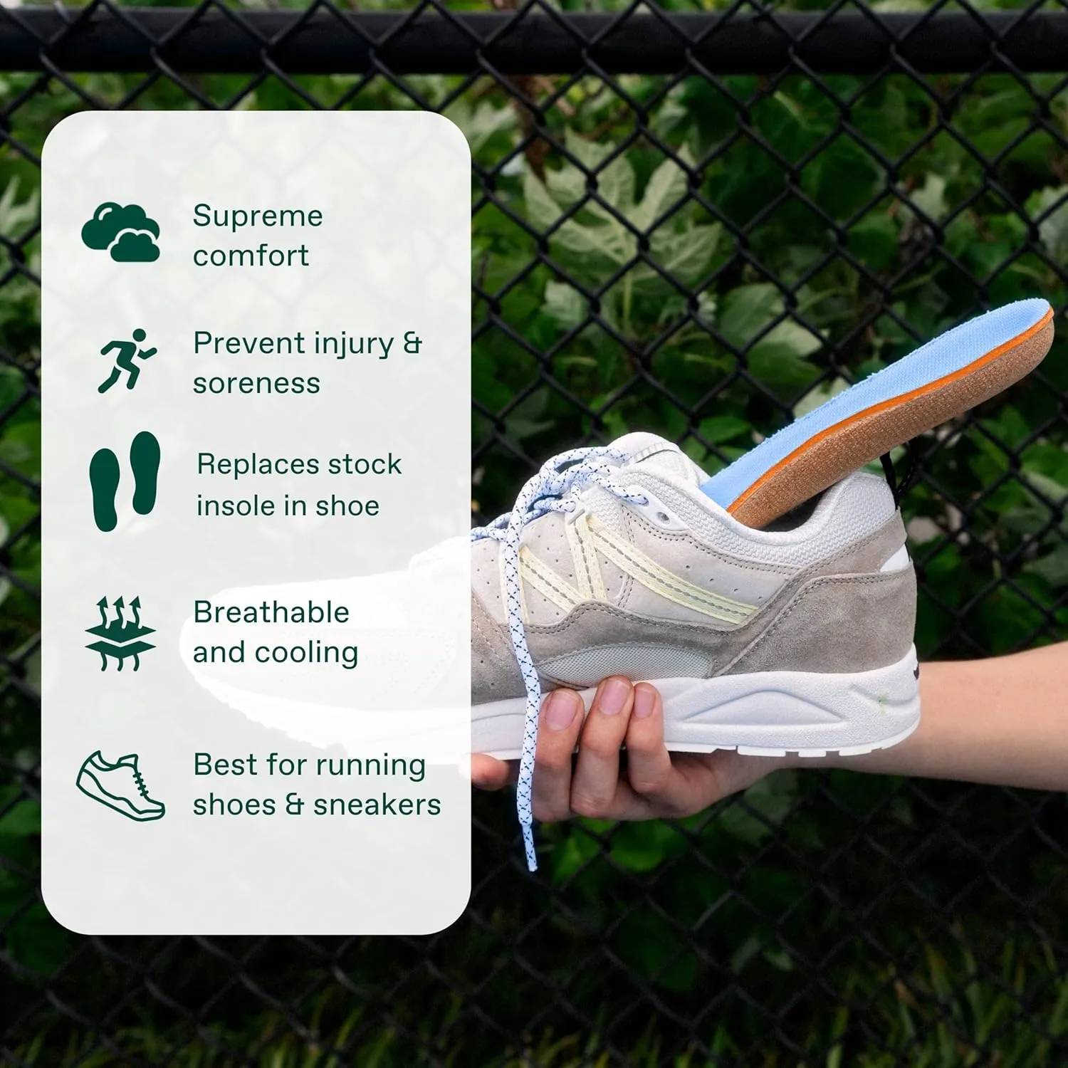 Fulton Men's Shock Absorbing Insoles with High Impact Arch Support - Custom Molding Cork Inserts Alleviate Plantar Fasciitis & Foot Fatigue- Athletic Running Insoles for Men (Men's Size 8.5-9)