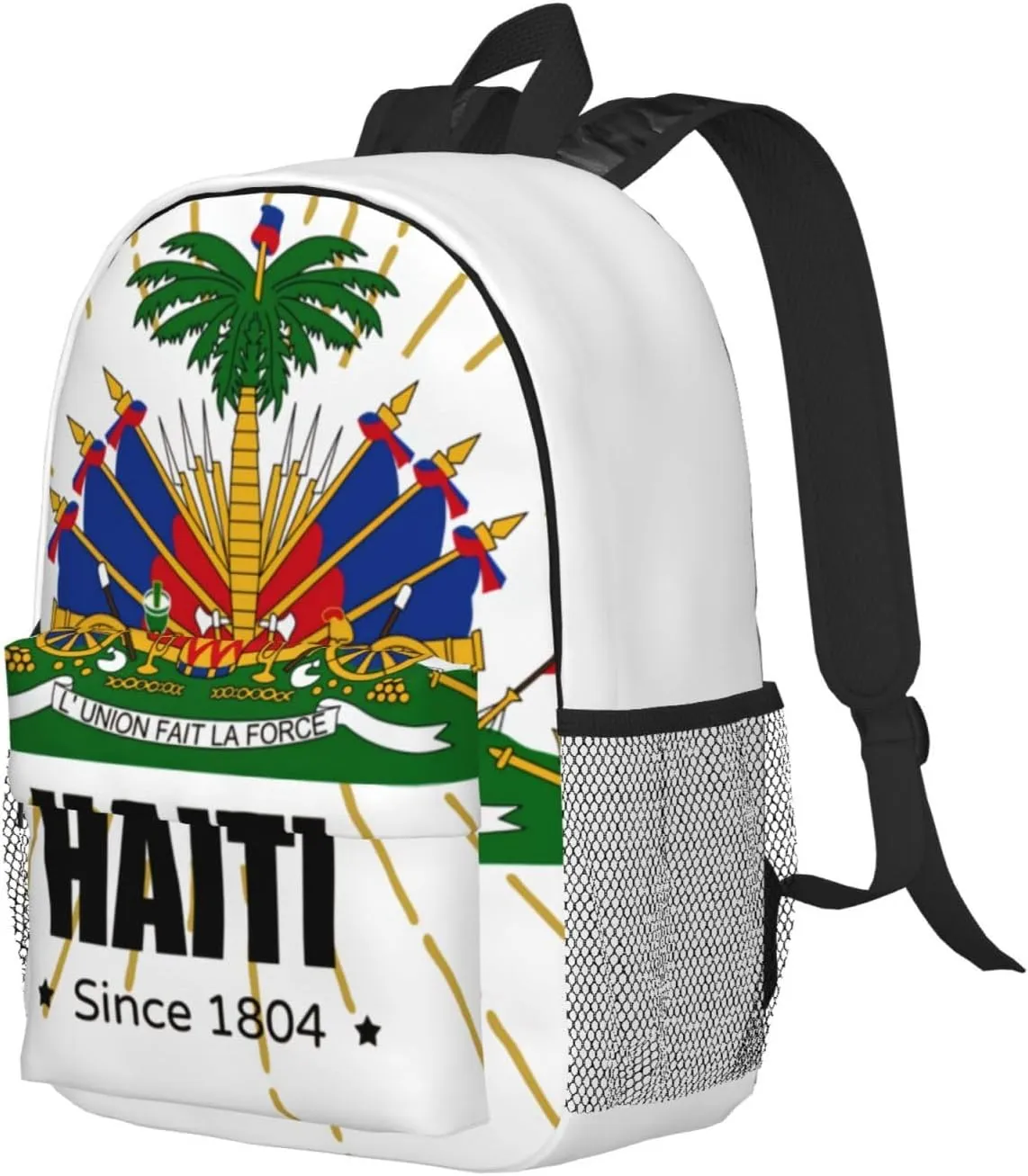 Funny Haiti Flag Backpack Cute Haitian Flag Daypack Laptop Backpack Shoulders Casual Daypack For Men Women