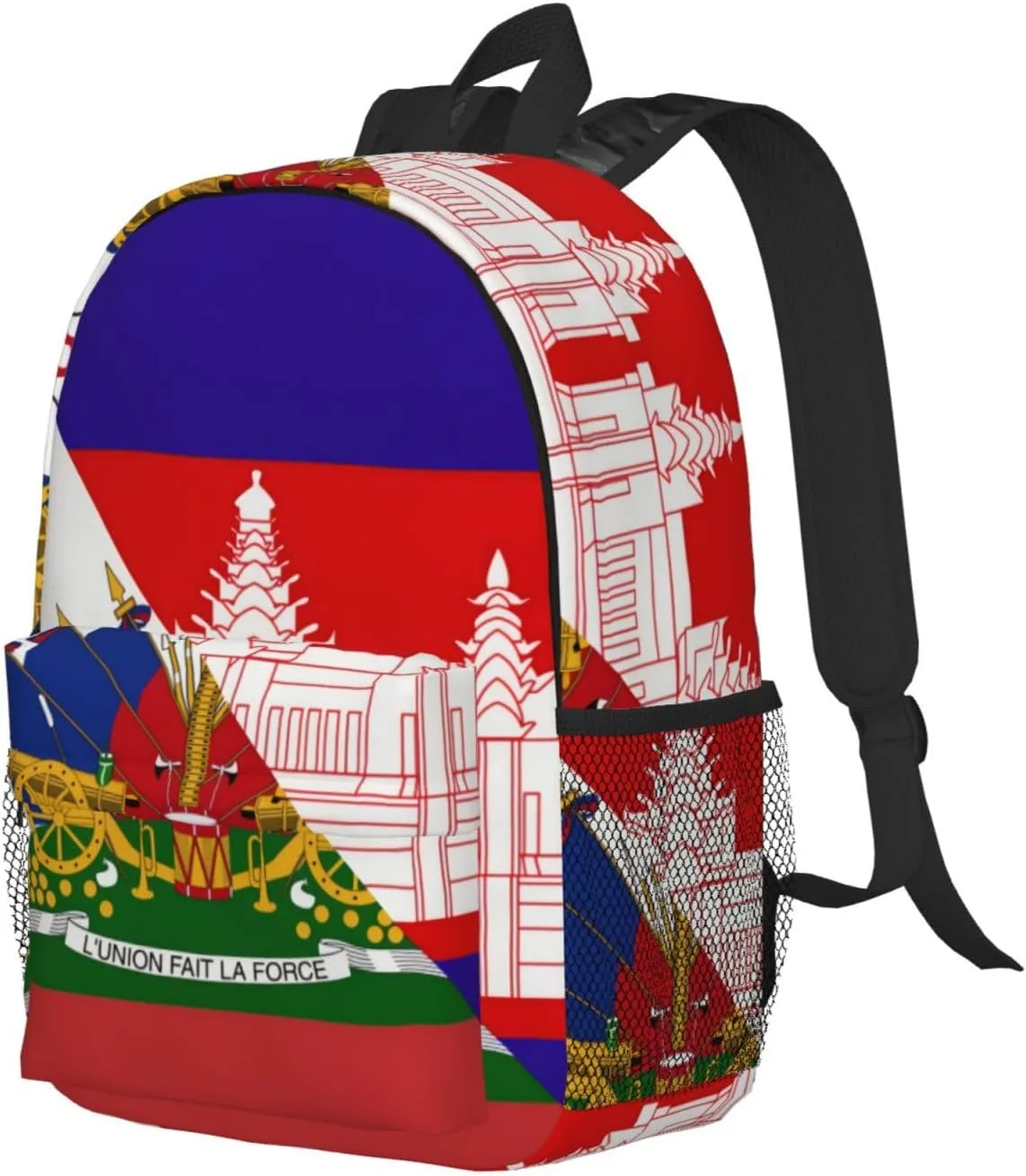 Funny Haiti Flag Backpack Cute Haitian Flag Daypack Laptop Backpack Shoulders Casual Daypack For Men Women