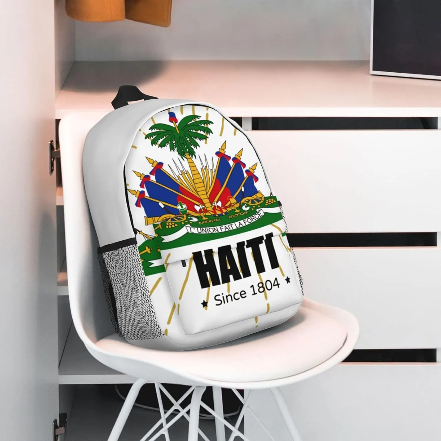 Funny Haiti Flag Backpack Cute Haitian Flag Daypack Laptop Backpack Shoulders Casual Daypack For Men Women