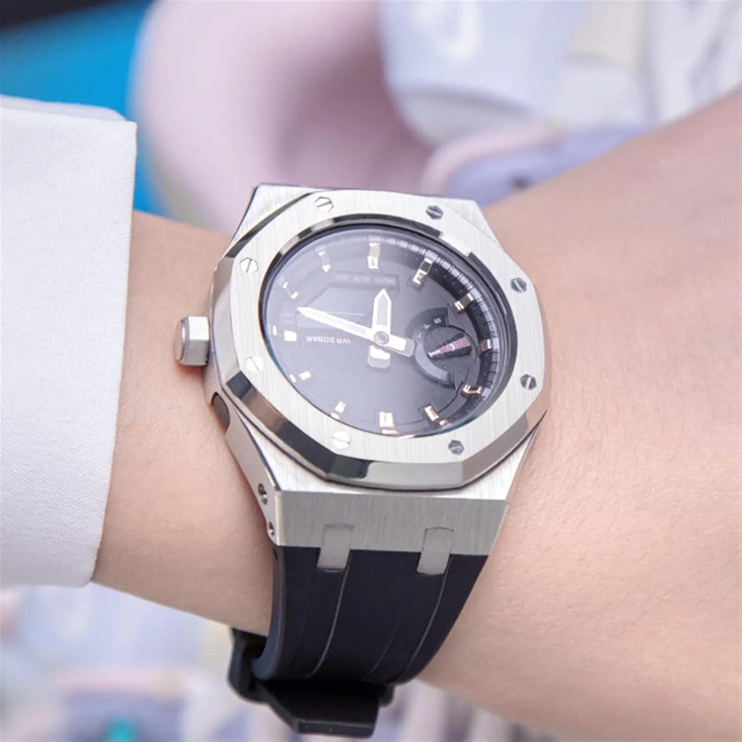 GA2100 MOD Kit For GA2100HC-4A Metal Watch Case Silicone Strap 316 Stainless Steel Modified Accessories Bracelet Bezel bands
