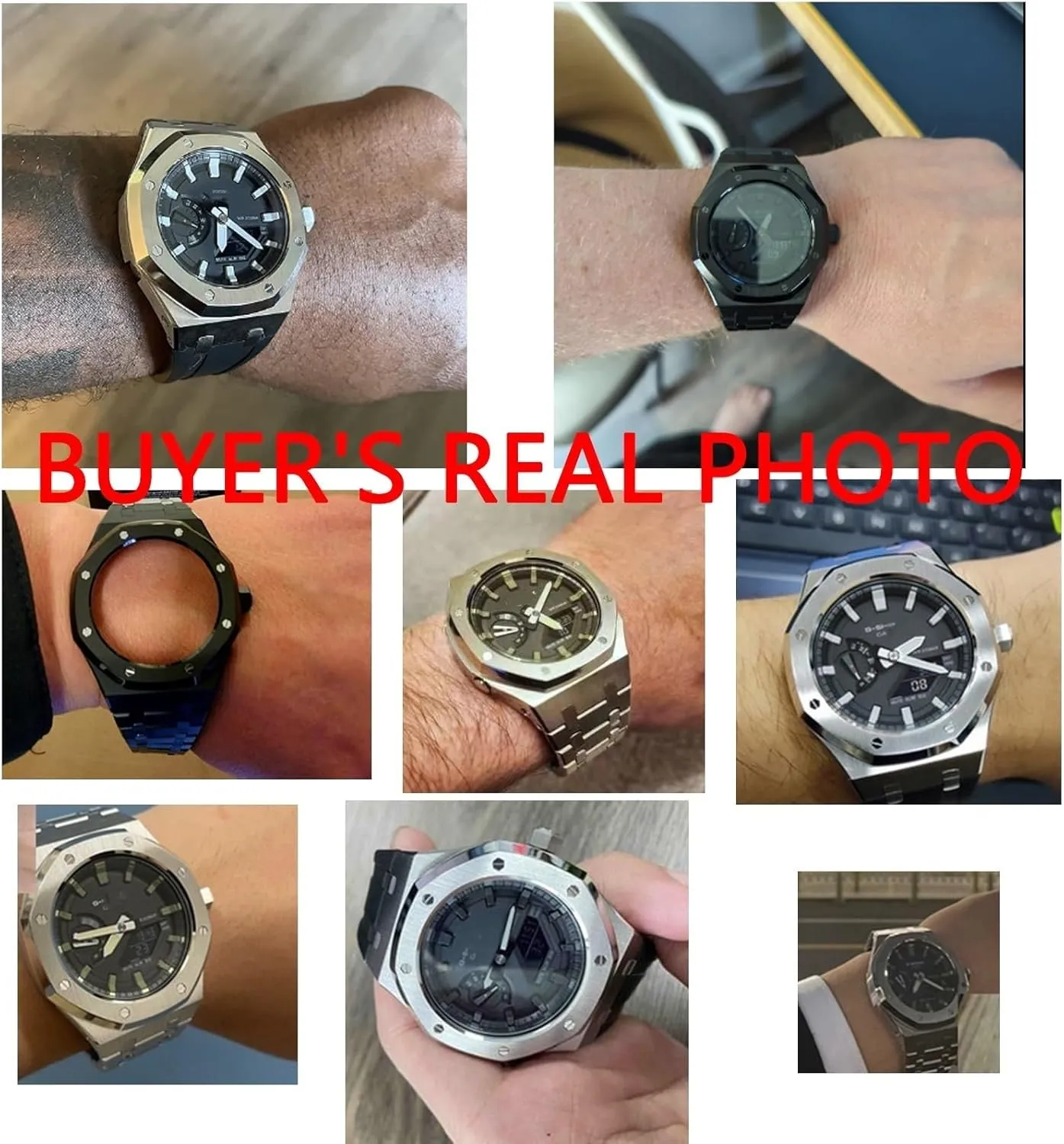 GA2100 MOD Kit For GA2100HC-4A Metal Watch Case Silicone Strap 316 Stainless Steel Modified Accessories Bracelet Bezel bands