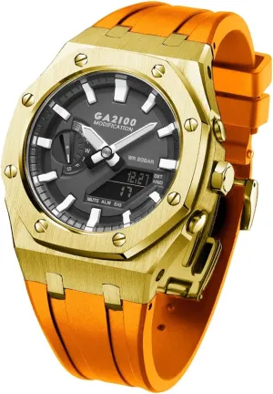 GA2100 MOD Kit For GA2100HC-4A Metal Watch Case Silicone Strap 316 Stainless Steel Modified Accessories Bracelet Bezel bands