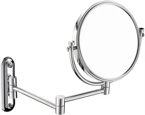 GaRcan Cosmetic Vanity Mirror 10x Magnification 8 Inch Makeup Mirror Metal Beauty Mirror Folding Telescopic Wall Mounted Vanity Mirror (Silver 8 inches 10X)