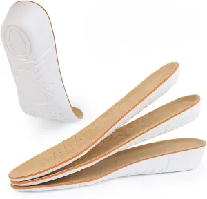 Gatuida Leisure Insoles 2.5cm Thick Unisex Absorbent Pig Skin Cuttable Height Increase Sports Insoles for Men Women