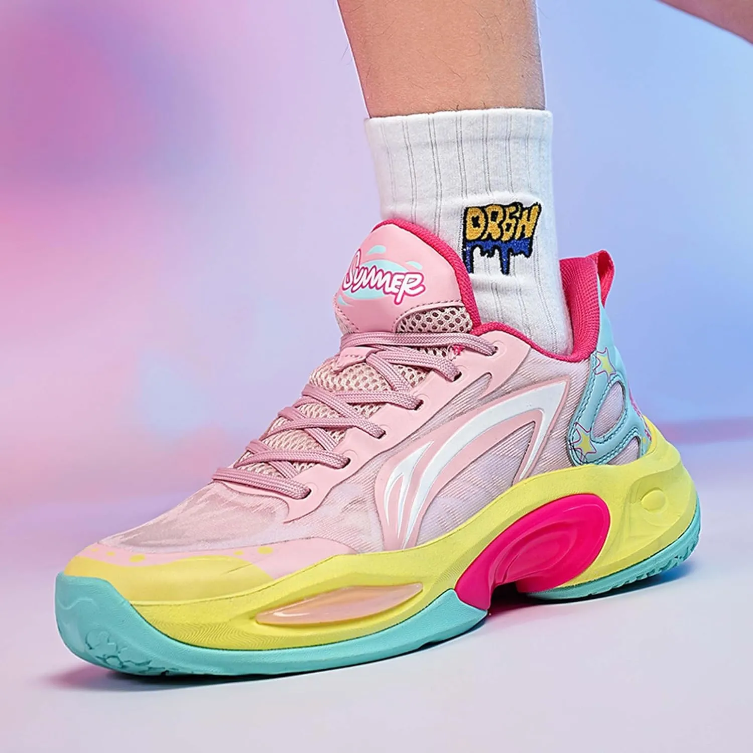 General Basketball Shoes, Summer Shoes, Anti Slip Running Shoes, Shock-Absorbing Walking Shoes, Breathable Tennis Shoes