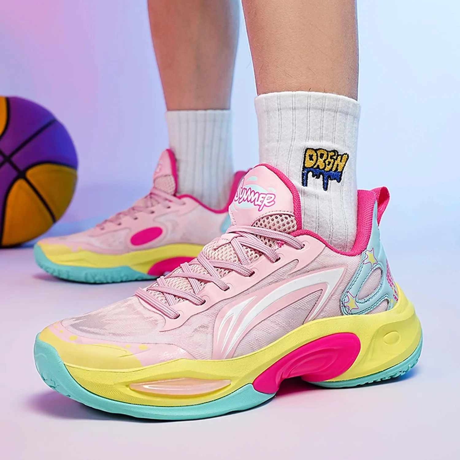 General Basketball Shoes, Summer Shoes, Anti Slip Running Shoes, Shock-Absorbing Walking Shoes, Breathable Tennis Shoes
