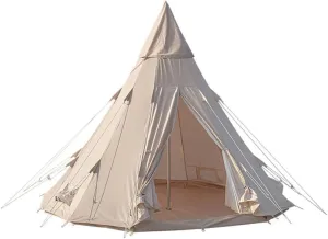 GeRRiT Teepee Tent for Adults Outdoor Camping 4 Season Family Camping Yurt Tent Waterproof Tipi Tents for Hunting Family Team Backpacking Camping Hiking