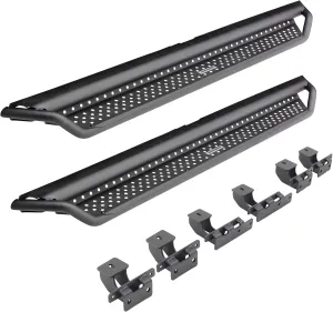 Go Rhino Dominator Xtreme D1 Sidestep & Brackets | Mild Steel, Textured Black | D14436T | Fits 2022-2024 Toyota Tundra Crew Max Pickup