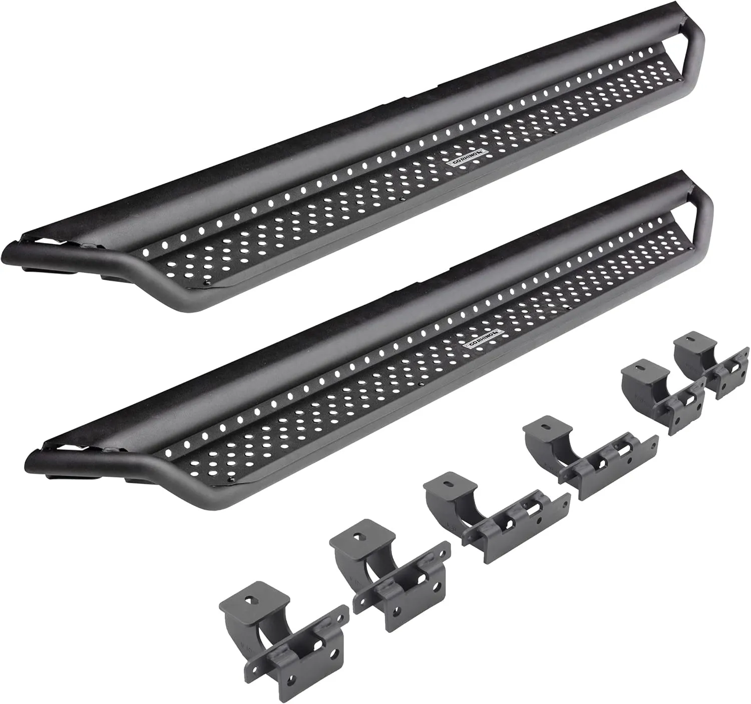 Go Rhino Dominator Xtreme D1 Sidestep & Brackets | Mild Steel, Textured Black | D14436T | Fits 2022-2024 Toyota Tundra Crew Max Pickup