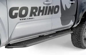 Go Rhino Dominator Xtreme D6 Sidesteps & Brackets | Cab Length, Mild Steel, Textured Black | D64432T | Fits 2024 Toyota Tacoma Double Cab