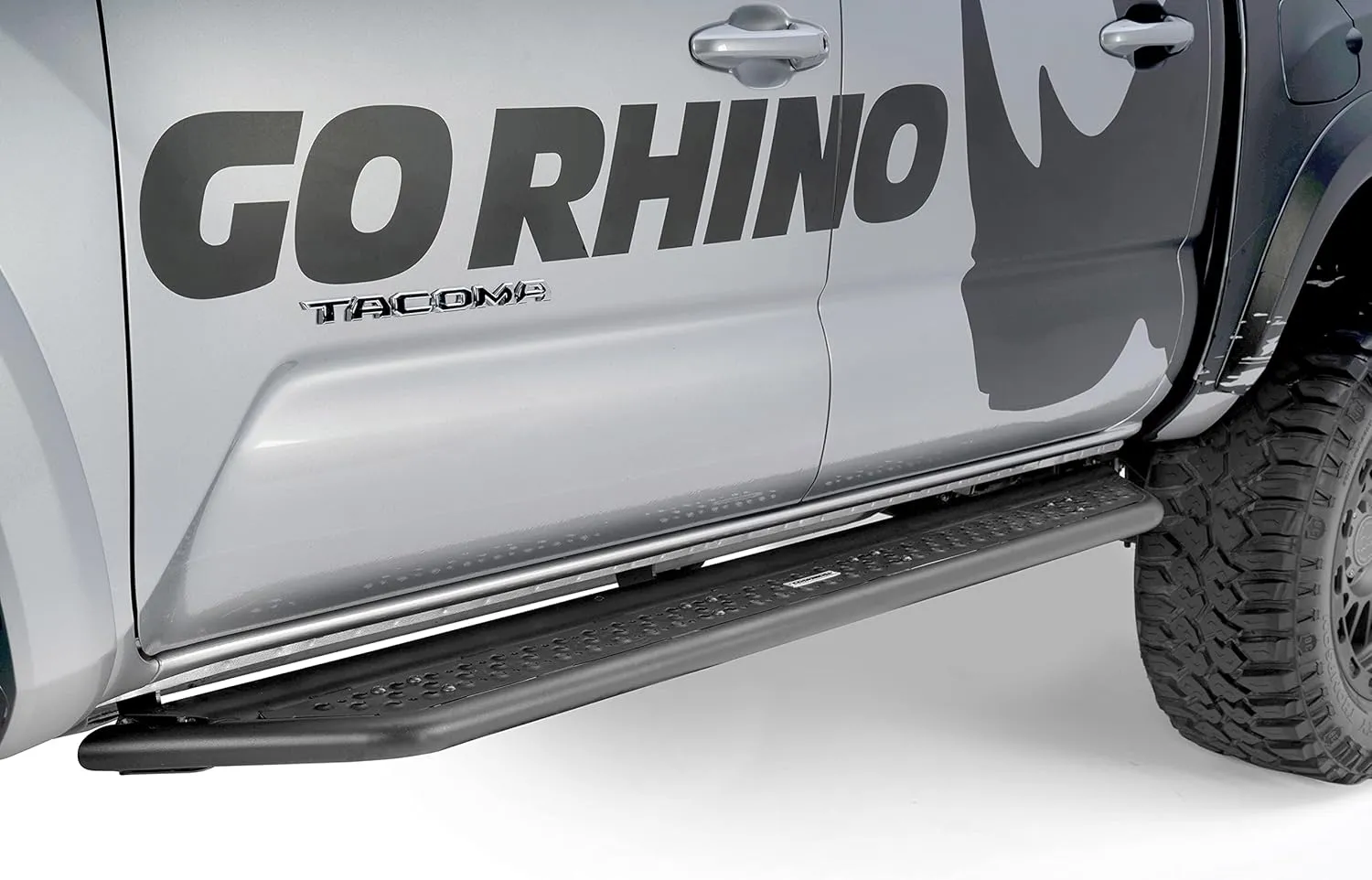 Go Rhino Dominator Xtreme D6 Sidesteps & Brackets | Cab Length, Mild Steel, Textured Black | D64432T | Fits 2024 Toyota Tacoma Double Cab