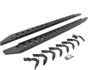 Go Rhino RB20 Slim Running Boards & Brackets | Galvanized Steel, Textured Black | 69423580SPC | Fits 2015-2024 Chevrolet Colorado & GMC Canyon Crew Cab Pickup