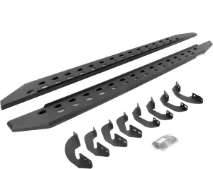 Go Rhino RB20 Slim Running Boards & Brackets | Galvanized Steel, Textured Black | 69441687SPC | Fits 2007-2021 Toyota Tundra Crew Max Pickup