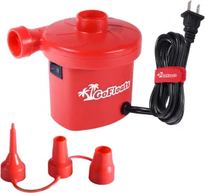 GoFloats Rapid Inflation Electric Air Pump (AC 110/120V) with Tote Bag and Raft Repair Kit