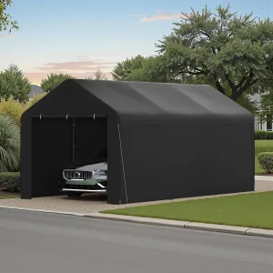 GOJOOASIS Car Port Canopy Tent Carport 10'x20' Car Tent Portable Garage, Tents for Car Waterproof & UV Protected for Wedding, Garden Shelter, Storage Shed (Black)