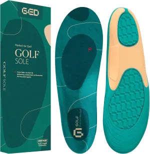 Golf Shoe Insoles for Men - GED Sports Insoles for Arch Support and Athletics - Lightweight, Elastic, Trim to Fit, Increase Stability, Balance, Precision Swings, Reduced Foot Fatigue (US 9-13.5)