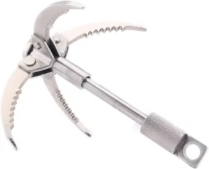 Grappling Hook with Folding Claws Multifunction Collapsible Stainless Steel Anchor for Outdoor, Hiking Tree Branches Trimming