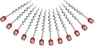 Ground Anchors Aluminum Tent Stakes Heavy Duty Tent Anchors for Swing Set Anchors Screw in kit for Securing Animals,Tents, Canopies, Sheds,Amusement Facilities,Swing Sets Outdoor-12 Packs