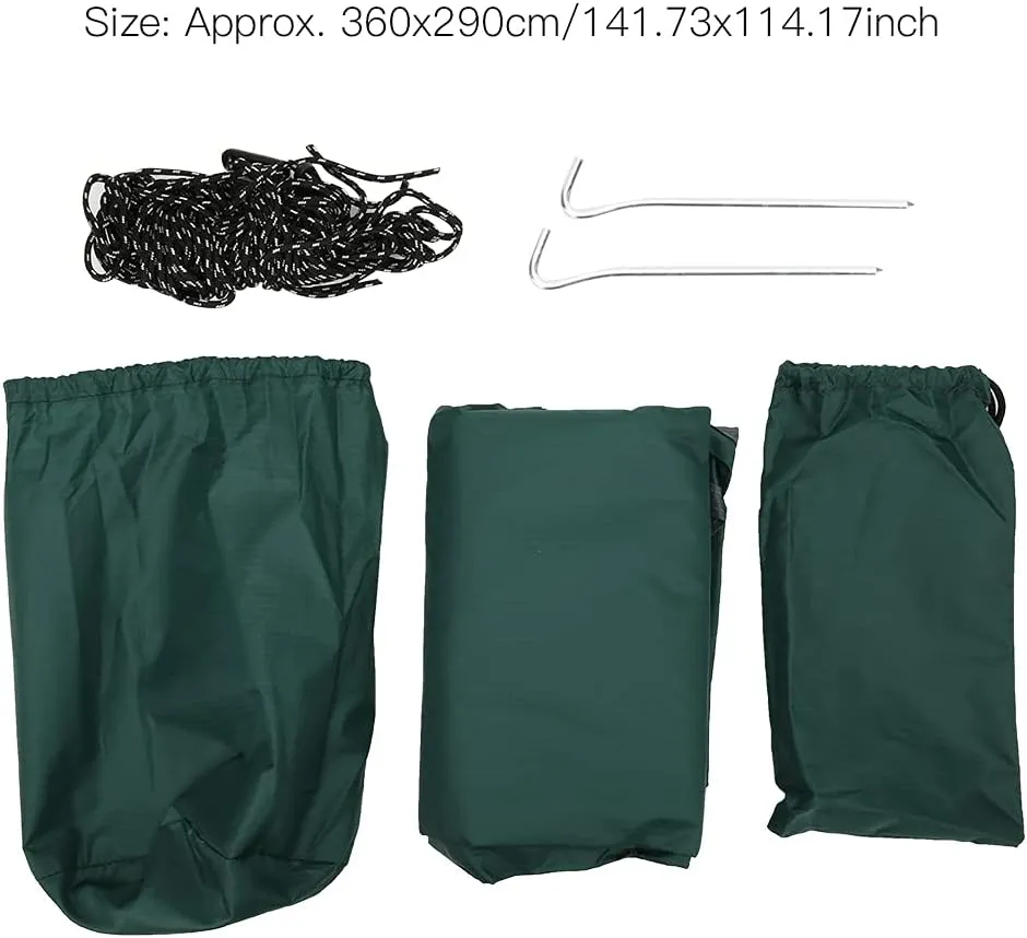 Hammock Awning Tent, Waterproof Sun Proof Camping Mat, Double Fabric, Waterproof Adhesive, 360x290cm (with) for Outdoor Activities